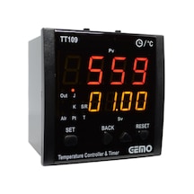 Gemo Tt109a-24vdc-r ,96x96mm 24vdc Kontak-2a2k Zamanlı Isı Kontrol