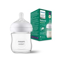 Philips Doğal Tepkili Cam Biberon, 120 Ml, 0 Ay+, Akıtmaz Emzik, Kolik Ve Gaz Önleyici, Bpa İçermez, Scy930/01 Acı Kahverengi
