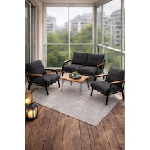 Ard & Garden Bahçe Mobilyası 2 1 1 Miray Bahçe Takımı Metal Sehpalı Balkon Takımı Çay Seti Nn211 Antrasit