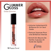 Cosmetics Glimmer Gloss Işıltılı Nemlendirici Dudak Parlatıcısı - 10 Poppy Coral