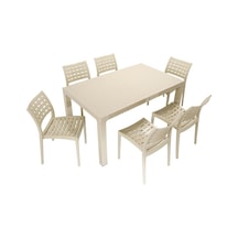 Depootoptan Mandella Wood 90 x 150 CM Cafe Sandalye Masa Takımı Çölbeji