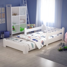 Tuliplifeyapımarket Tuliplife Montessori Karyola Beyaz Oval Köşe Çocuk Yatağı