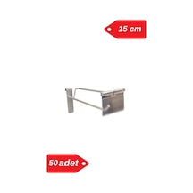15 Cm - 50 Adet Galvaniz Etiketli Kanallı Pano Kancası Raf Askısı Galvaniz