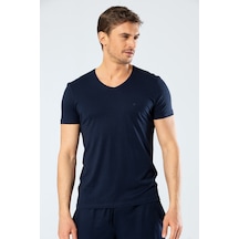 Cacharel 2170 Modal V Yaka Erkek T-shirt - Lacivert Lacivert