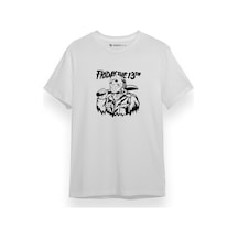 Friday The 13th Halloween Beyaz Kısa Kol Erkek Tshirt 001
