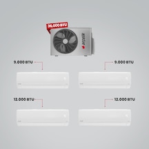 Arçelik 1+4 Multi Sistem 36100 MD Pro Dış Ünite 2 Adet 9.000 BTU Beyaz + 2 Adet 12 BTU Beyaz İç Üniteler Duvar Tipi Klima