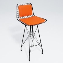 Knsz kafes tel bar sandalyesi 1 li zengin syhtrn sırt minderli 75 cm oturma yüksekliği ofis cafe bahçe mutfak Çok Renkli