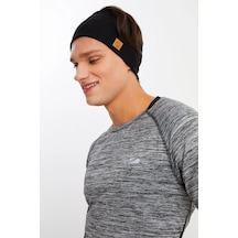 Erkek Pamuklu Termal, Kaymaz, Terletmez, Ultra Hafif, Spor Saç Bandı Bandana - Tek Ebat / Siyah Siyah