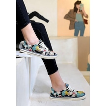 Kadın Vegan Deri Çok Renkli Sneakers - Warner Bros Catch Me If You Can Tweety Tasarım