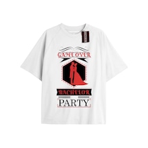 Game Ovwer Bachelor Party Unisex Oversize Yazılı Tshirt Beyaz Beyaz