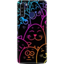Reeder P13 Blue Max Kılıf Boyun Askılı Neon Cats 1790 Siyah