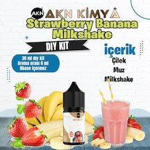 Strawberry Banana Milkshake Dıy Kit Çilek Muz Gıda Aroması %20 Oranda Aroma İçerir Hazır Değildir 30 Ml