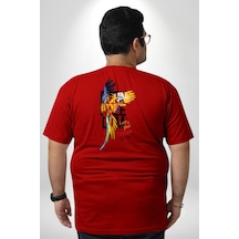 Angemiel Özgür Doğmuş Yükseklerden Ucalım Büyük Beden Kırmızı Tişört Kadın Erkek Ünisex Sırt Baskılı Kırmızı