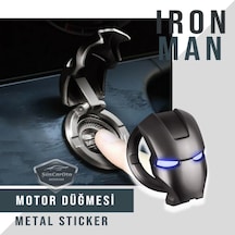Start Stop Tuşu Kapağı Iron Man Metal Tuş Koruyucu Çinko Siyah