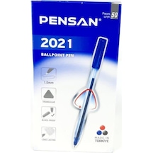 Pensan Tükenmez Kalem Üçgen Gövdeli Şeffaf Mavi 50 Lİ 2021