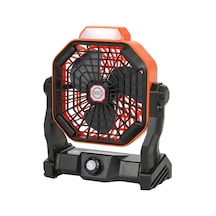 Geeksen Taşınabilir Şarj Edilebilir 270 Döner Kamp Feneri Ve Fanı - Işık Ayarlı, Çok Amaçlı Kullanım Turuncu