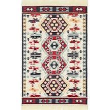 Arya Ar 30 Red %100 Geri Dönüşümlü Pamuktan Çift Taraflı Yıkanabilir Modern Dekoratif Kilim