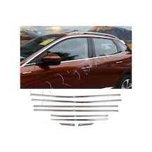 Peugeot 3008 Uyumlu 2016-2023 Krom Cam Çıtası 8 Parça Paslanmaz Çelik