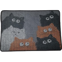 Nanbell Büyük Elekli Çift Katlı Kedi Kumu Paspası 75x59 Cm Desenli No:1