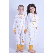 For My Baby 1 Tog Çocuk Uyku Tulumu Unisex Uzun Kollu Uyku Tulumu Ekru-turuncu