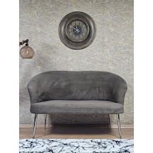 Zafir İkili Teddy Krom Kaplama Sivriltme Ayak Çay Seti Koltuk İkili Berjer , Balkon, Salon, Ofis Kahverengi