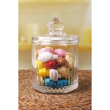 Deconox Lüx Kristal Büyük Cam Şekerlik & Cam Lokumluk, Kesme Cam Lüx Şekerlik 13cm 7.8cm - 06638 Çok Renkli