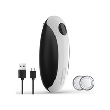 Xindoker Usb Şarjlı Çelik Kapak Açıcı, Çok Boyutlu Kutuslara Uyumlu, Siyah-beyaz Model Siyah - Beyaz