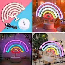 Plastik Gökkuşağı Neon Led Işık Dekoratif Renkli Masaüstü Ve Ambiyans Aydınlatması Bx40 .