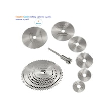 Sepetinegelsin Metal 6 Parça Mini Matkap Ucu Ahşap Kesme Yuvarlak Çelik Bıçak Disk Testere Seti Kiti