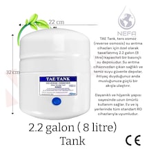 Su Arıtma Tankı 8 Lt Tüm Cihazlara Uyumlu, Paslanmaz Çelik Tank,