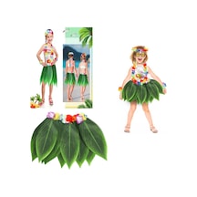 Tropikal Esintili Hawaii Yapraklı Parti Eteği Çocuk Boy Tdrtr