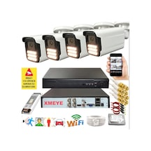 4 Lü Hareket Algılayan 5 Mp Lens 15 Warm Led Gece Renkli Gösteren Güvenlik Kamerası Seti Bs 5915w