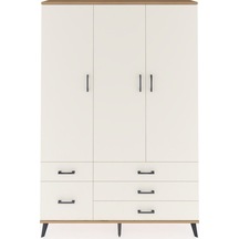 Arges Dolap 5 Raflı 5 Çekmeceli Tek Askılı 132x30x195 Çam-ayt... Çam
