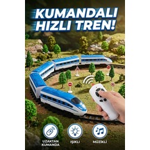 Uzaktan Kumandalı Tren Seti 30 Parça Sesli Ve Işıklı Büyük Boy Raylı Hızlı Tren Oyuncak