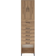 Arges Dolap 2 Raflı 6 Çekmeceli 2 Kapaklı 60x30x243 Çam-çam Çam