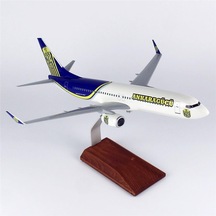 Thy041 1/100 Ölçek, Thy Ankara Gücü Logolu B737-800 Yolcu Uçağı, Sergilemeye Hazır Ahşap Standlı Model-56291