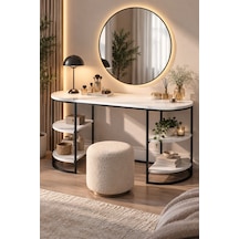 Sulorahome Beyaz Çalışma Ve Makyaj Masası 140 Cm