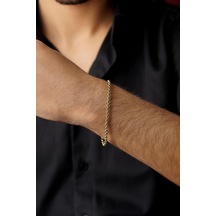 14 Ayar Altın Doch Erkek Bileklik 3.50 Mm Sarı Altın
