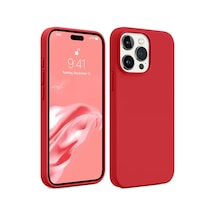 Apple Uyumlu iPhone 15 Pro Uyumlu Kılıf First Silikon - Kırmızı