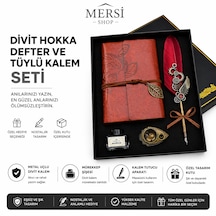 Divit Hokka Defter Ve Tüylü Kalem Seti Nostaljik Mürekkepli Yazı Seti Hediye Kutulu Gül Kırmızı Divit Hokka Defter Ve Tüylü Kalem Seti Nostaljik Mürekkepli Yazı Seti Hediye Kutulu Gül Kırmızı