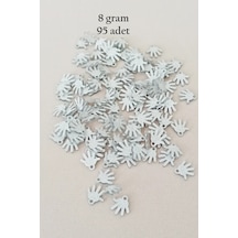 Tedar Oya Abiye Bileklik Kolye Pleksi Metalik Plastik Pul Gümüş Renk 8 Gram 95 Adet - Bnc519 Najmaddin (No:1) 8.5Cm X 10.5 Cm