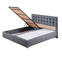 Venedik İkili Set, Venedik Çift Kişilik Baza Başlık Seti Gri 160 x 200