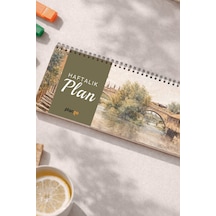 Tarihsiz Spiralli Haftalık Masaüstü Planlayıcı - Eskişehir - 10x30 Cm Plango Turkuaz