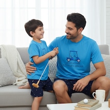 Bonbon Baba Oğul Pijama Takımı - Ürünler Ayrı Ayrı Satılır, Kombin İçin Ayrı Ayrı Sırayla Sepete Ekleyiniz Bb2501 Mavi