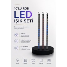 Dekoratif Ortam Aydınlatması Rgb Led 10 Lu Çubuk Seti Çokrenkli