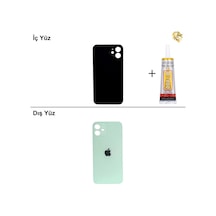 İphone Uyumlu12 Yeşil Arka Kapak Arka Cam Batarya Kapağı Lazer Kesim Kapak Pil Kapağı + B-7000 Yapıştırıcı Standart