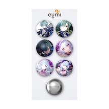 Genshin Impact Lohen Oyun Ve Yumemizuki Mizuki Oyun 6'lı Metal Rozet Seti 58mm İğneli Buton Çanta Yaka Rozeti Çok Renkli