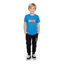 Fyk Kids Erkek Çocuk Mevsimlik Believe Baskılı Alt-üst Takım Mavi