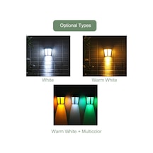 Geeroyoo 6 Led Güneş Enerjili Dış Mekan Yarım Duvar Lambası, Ip65 Su Geçirmez, 1000mah Şarj Edilebilir Pil, Sıcak Beyaz + Renkli Işık Çok Renkli