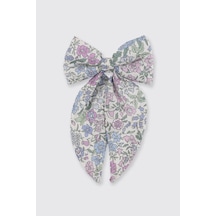 Panço Liberty Kumaş Çiçek Desenli Fiyonk Detaylı Kız Çocuk Toka Mor 5612GK09010